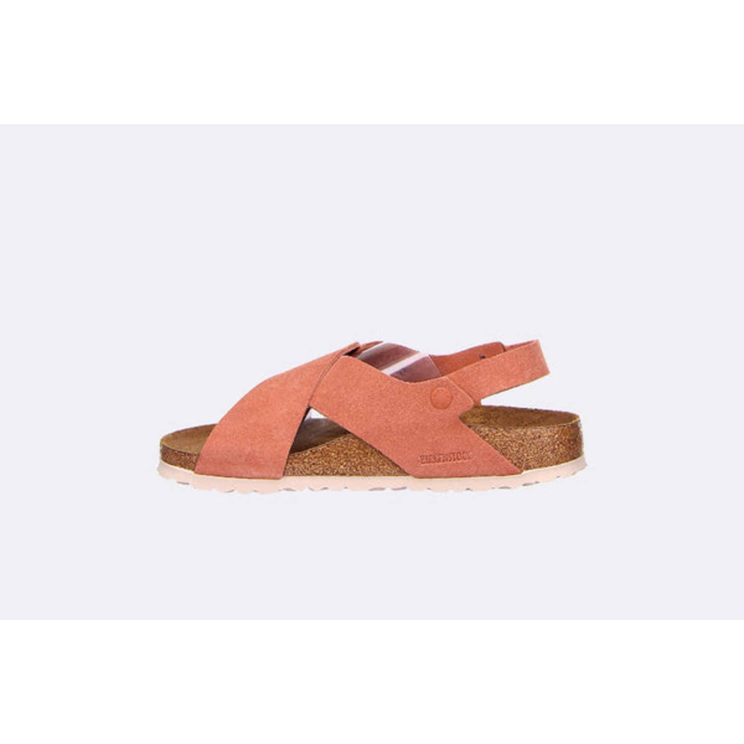 Birkenstock Tulum Suede Leather Sfb Earth Red in White | Lyst