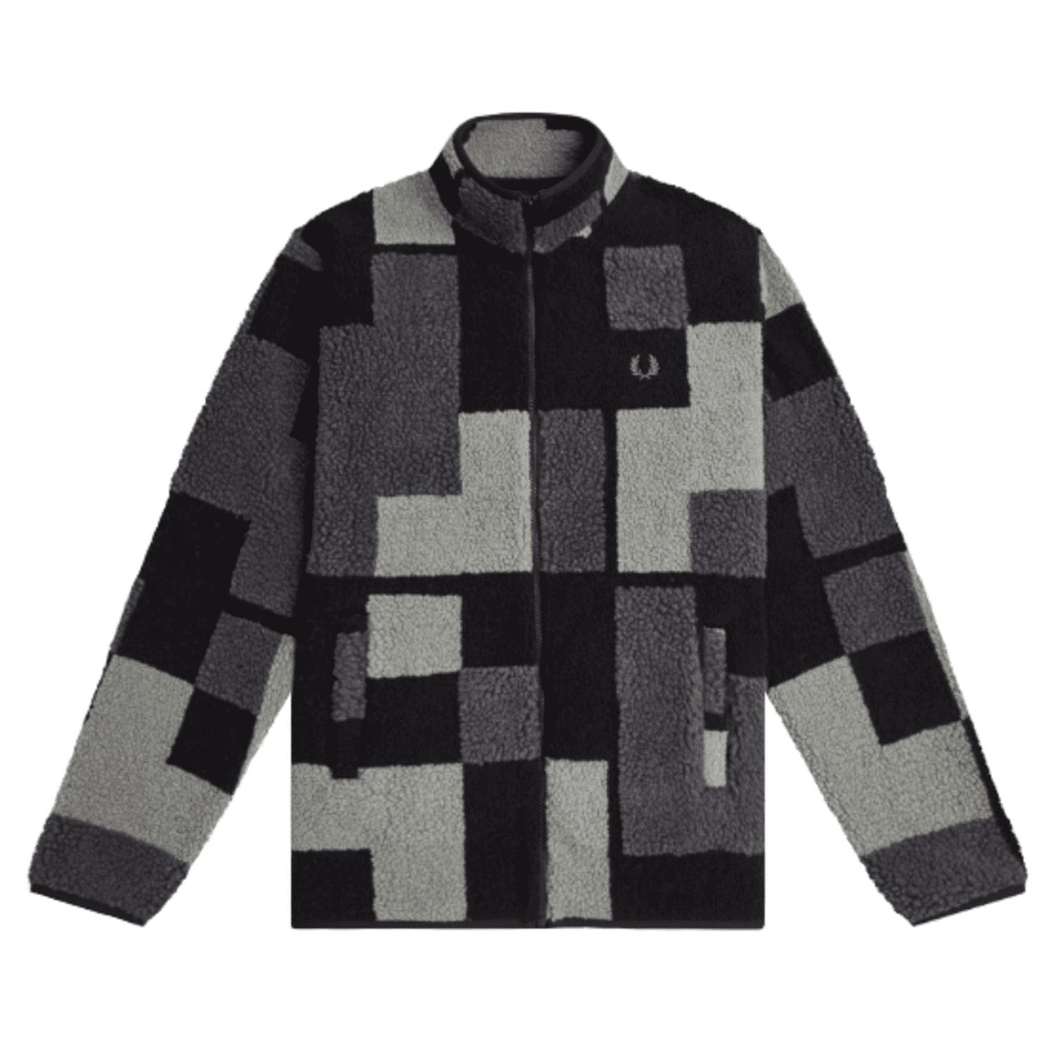 Fred Perry Pixel Borg Fleece in Black for Men | Lyst