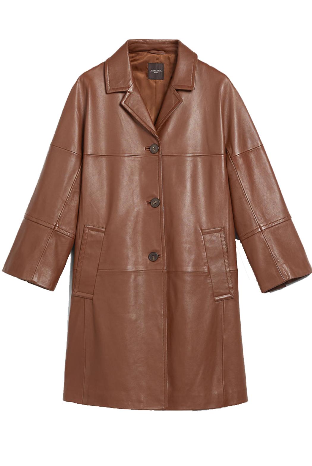 Weekend by Maxmara Civada Nappa Leather Duster Coat in Brown | Lyst