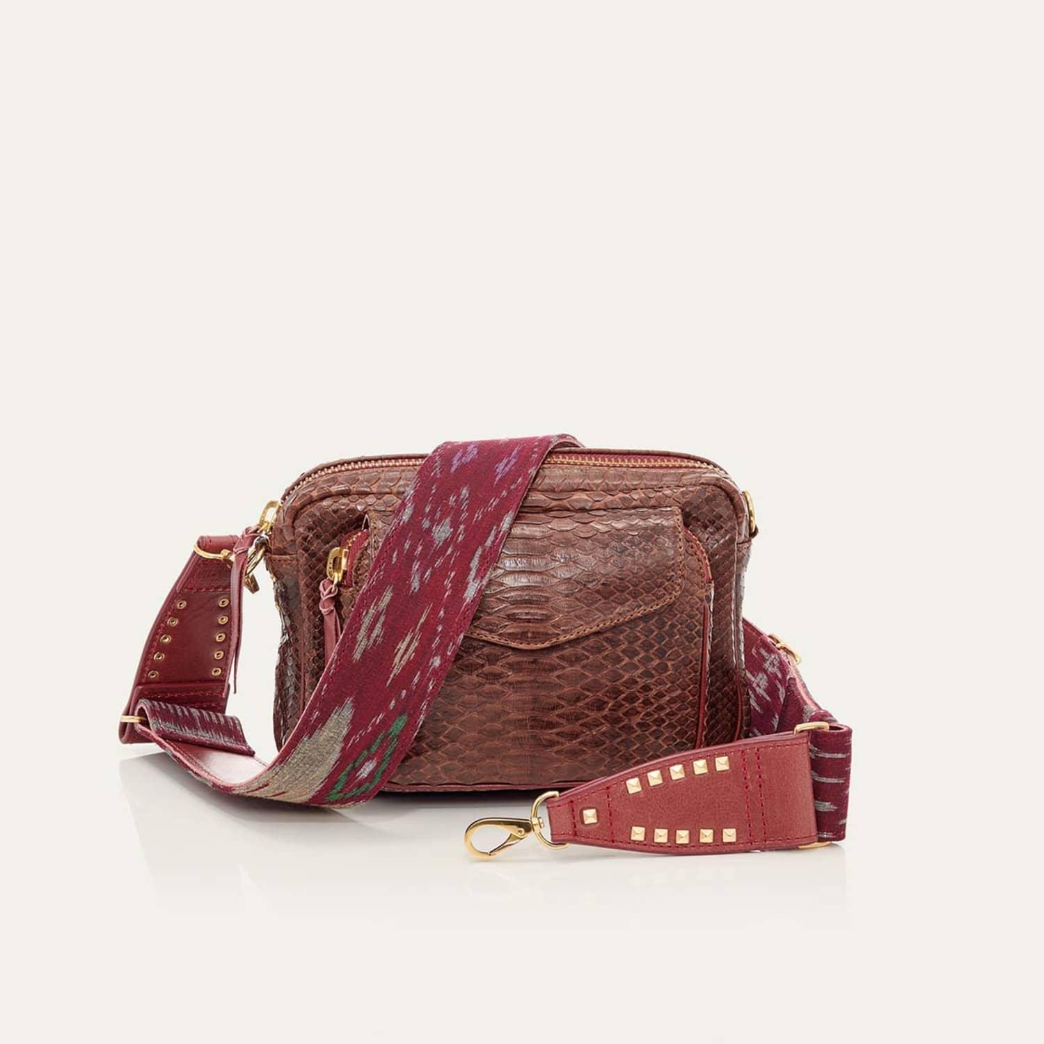 Claris Virot Choco Python Bag Charly With Endek Strap in Red | Lyst