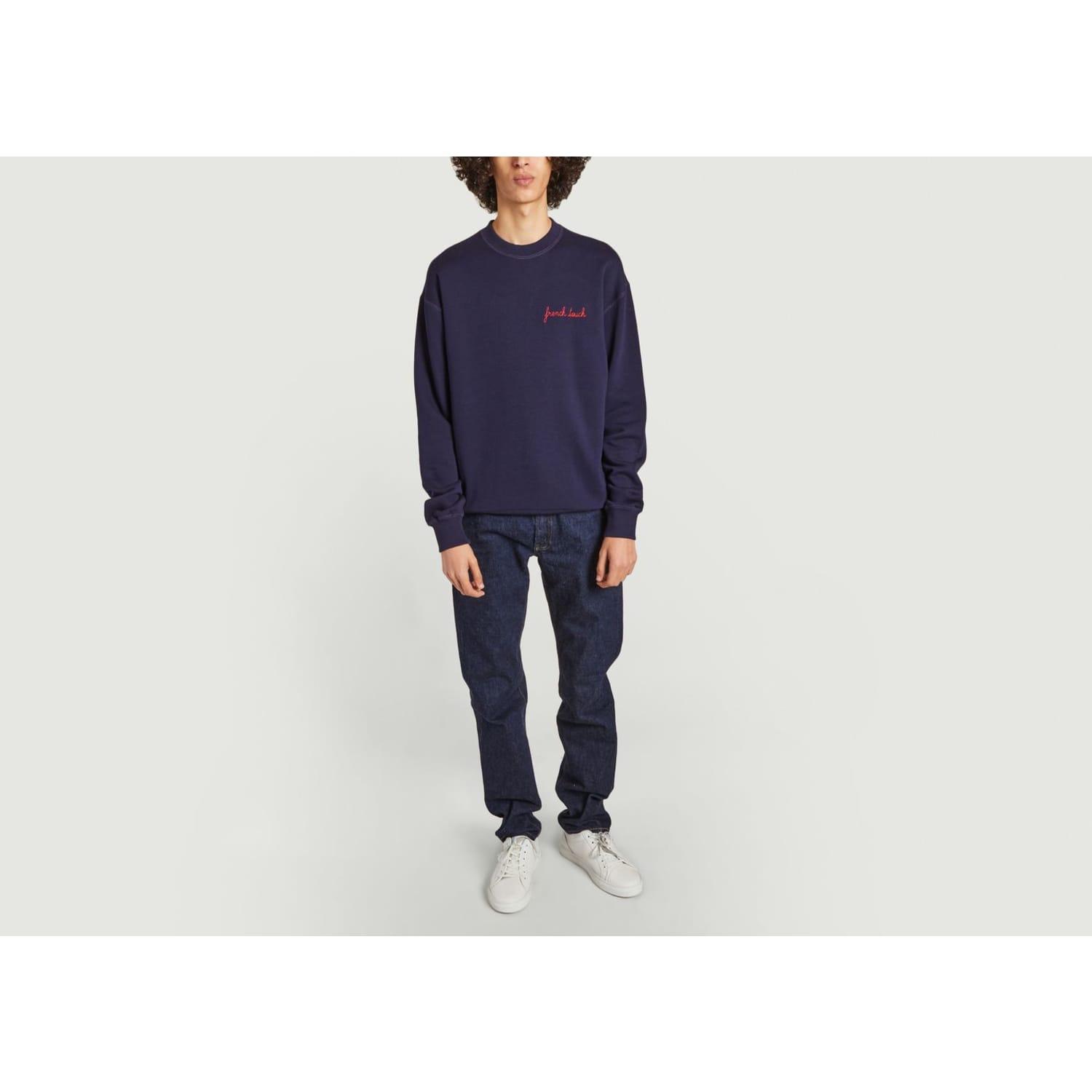 Maison Labiche Paris Embroidered Sweatshirt French Touch Charonne in Blue  for Men | Lyst