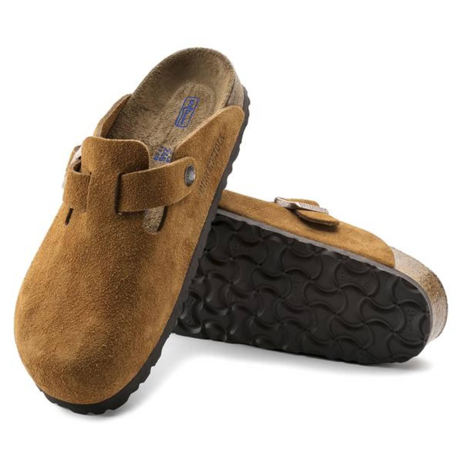 Birkenstock Boston Soft Footbed Mink Suede Leather in Brown for Men | Lyst