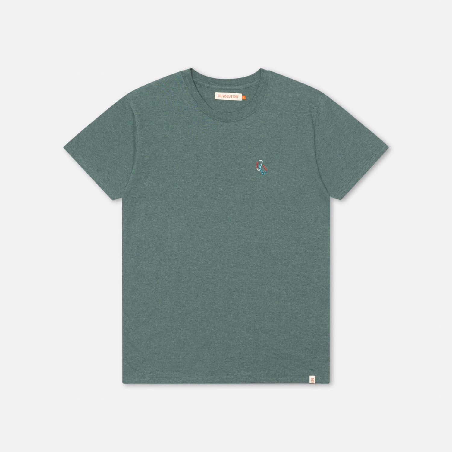 Revolution Dust Petrol Mel Regular T Shirt With Embroidery Above The Chest  Pocket in Green for Men | Lyst