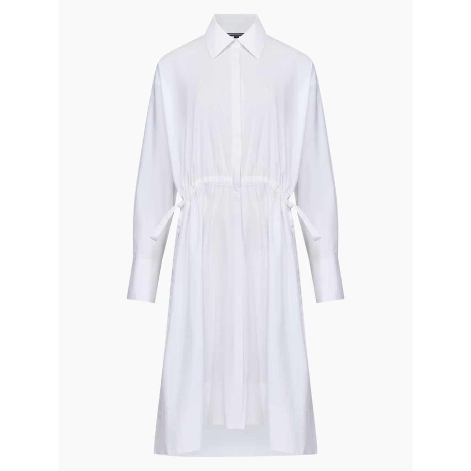 French Connection Linen White Rhodes Poplin Shirt Dress | Lyst