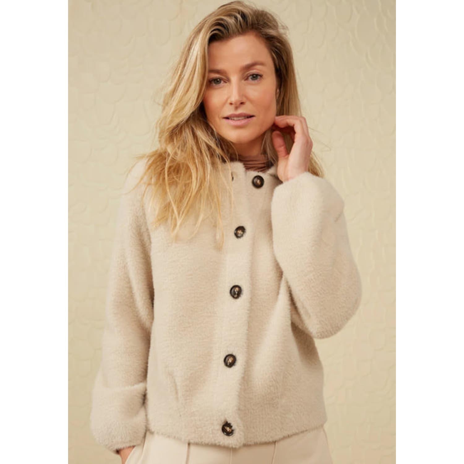 Cardigan Fausse Fourrure Beige Yaya en coloris Neutre | Lyst