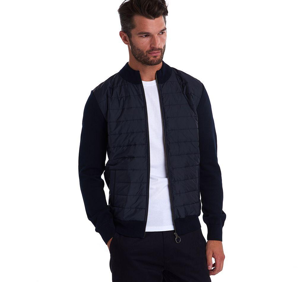 barbour carn baffle mens zip through sweater