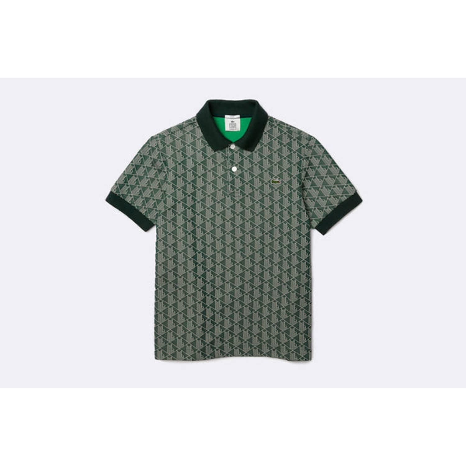 Lacoste Live Jacquard Monogram Unisex Polo in Green | Lyst