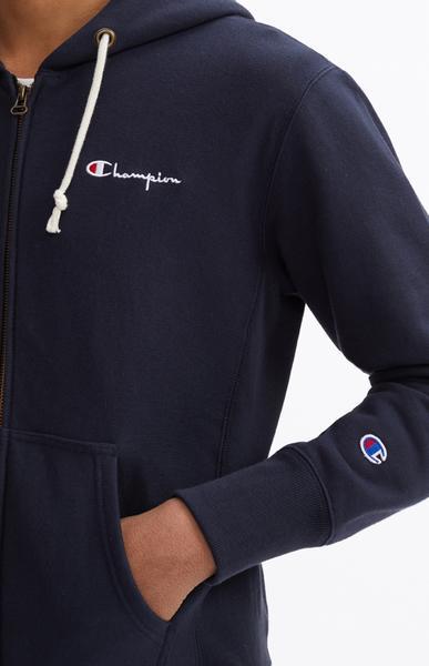 Champion Hooded Full Zip Sweatshirt Navy in Blue for Men | Lyst