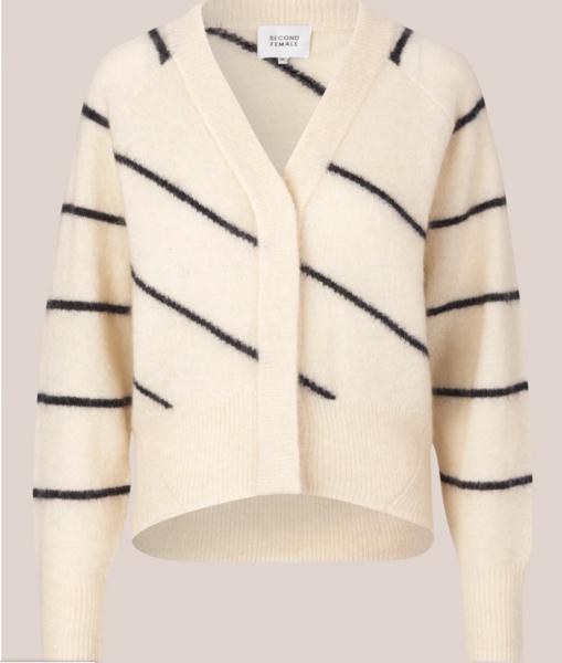 second female brook knit striped boxy cardigan