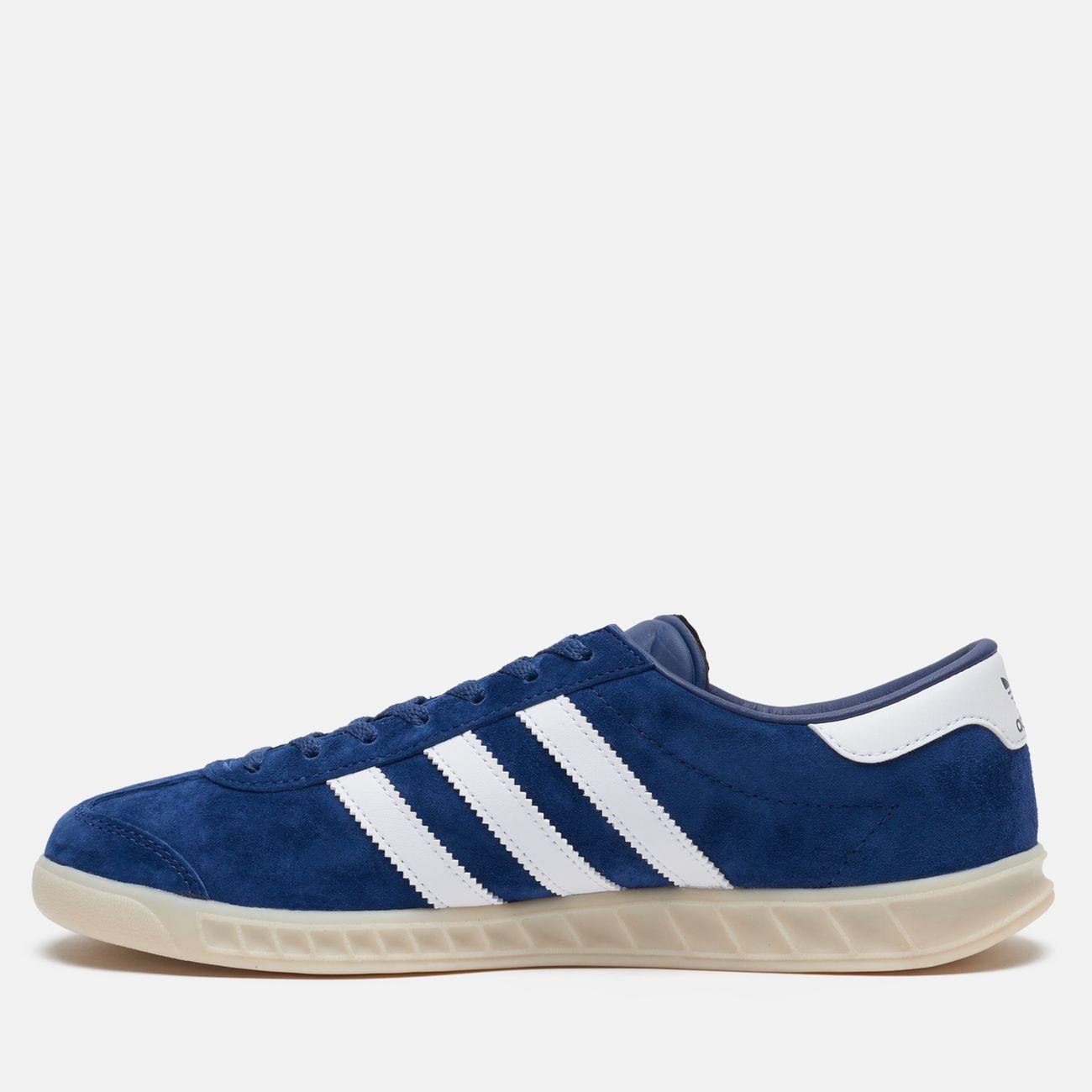 white and blue adidas hamburg