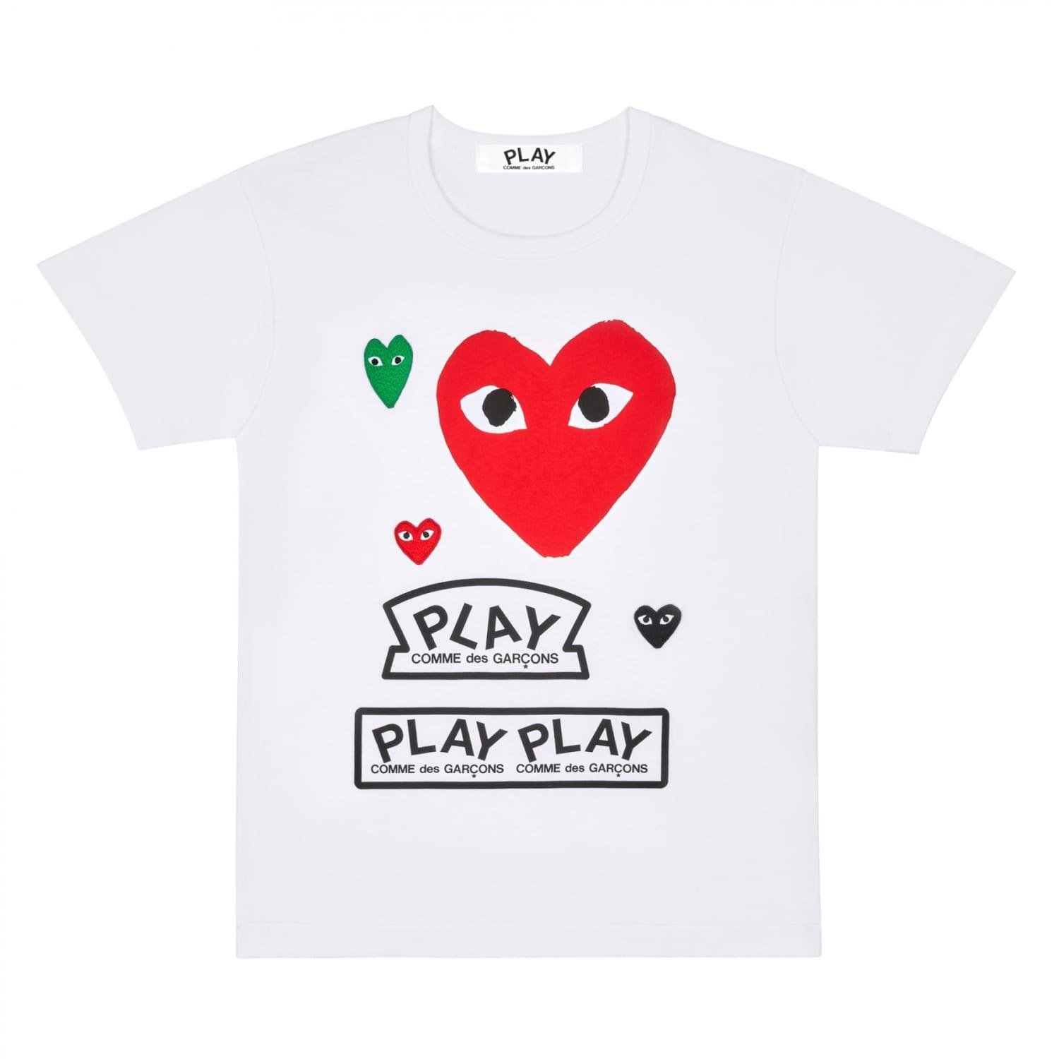 T-Shirt Play Logo avec Coeur Rouge COMME DES GARÇONS PLAY pour en coloris Blanc Lyst