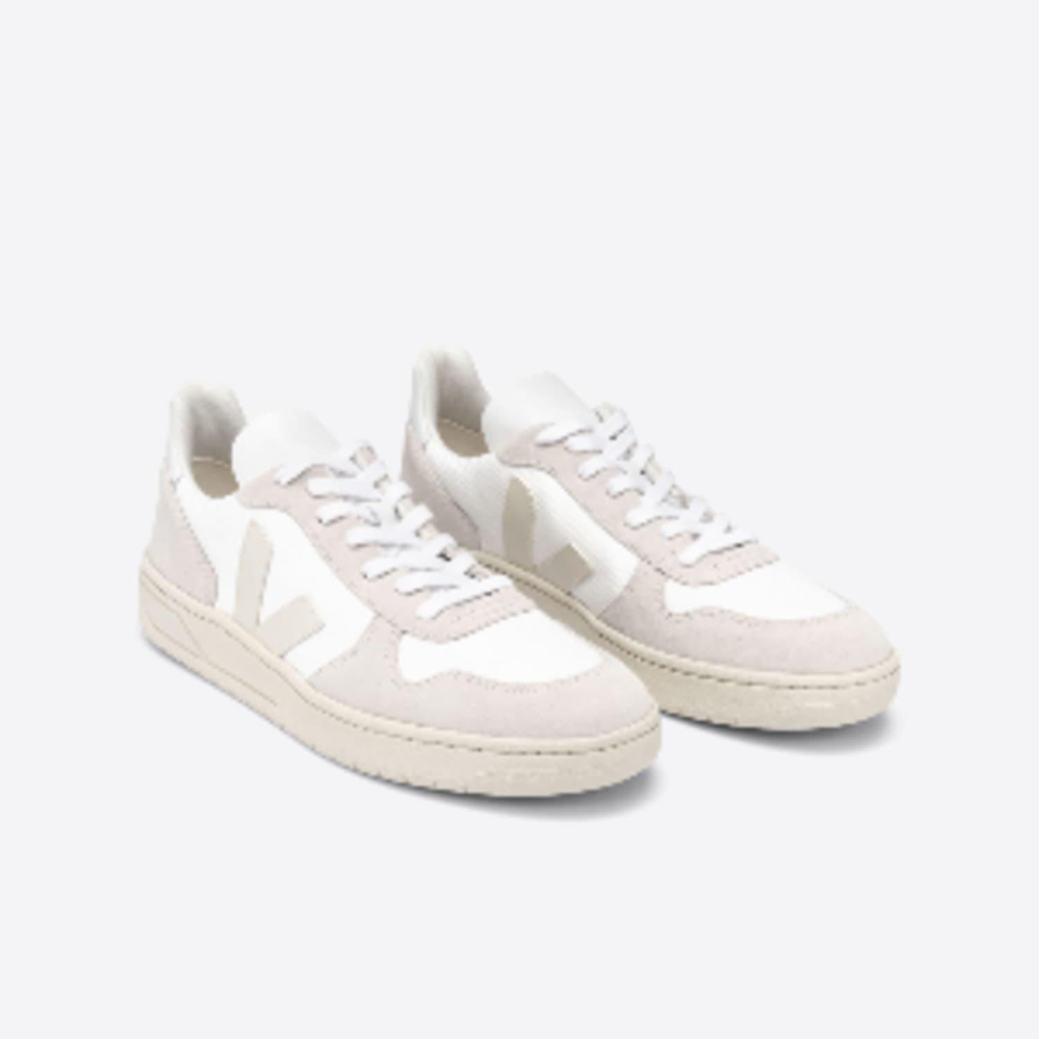 Veja Leather V 10 B-mesh White Natural Pierre Sneakers | Lyst