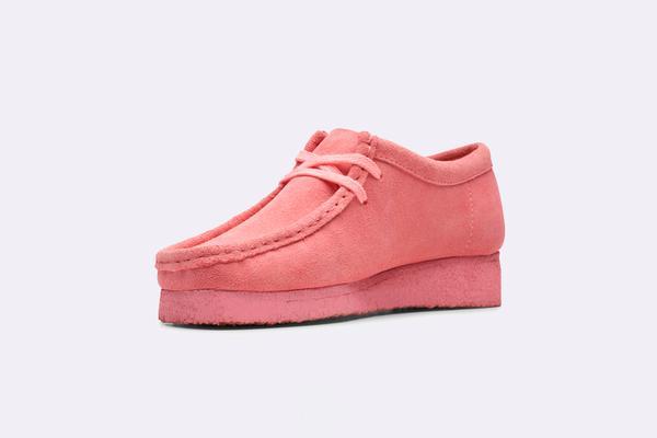 Clarks Suede Wallabee Wmns Bright Pink Shoes | Lyst