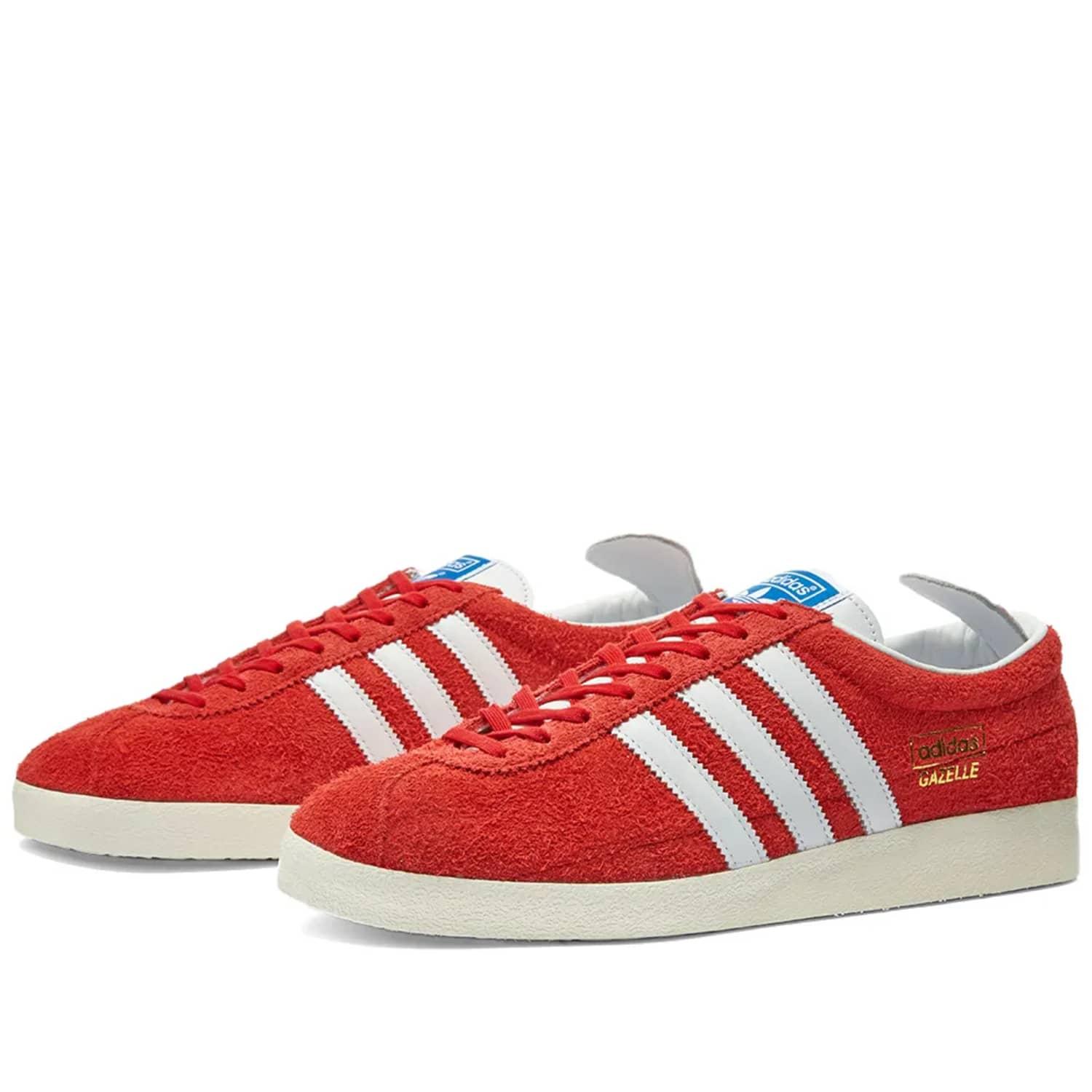 adidas Gazelle Vintage Shoes Scarlet Cloud White Gold Metallic in Red | Lyst