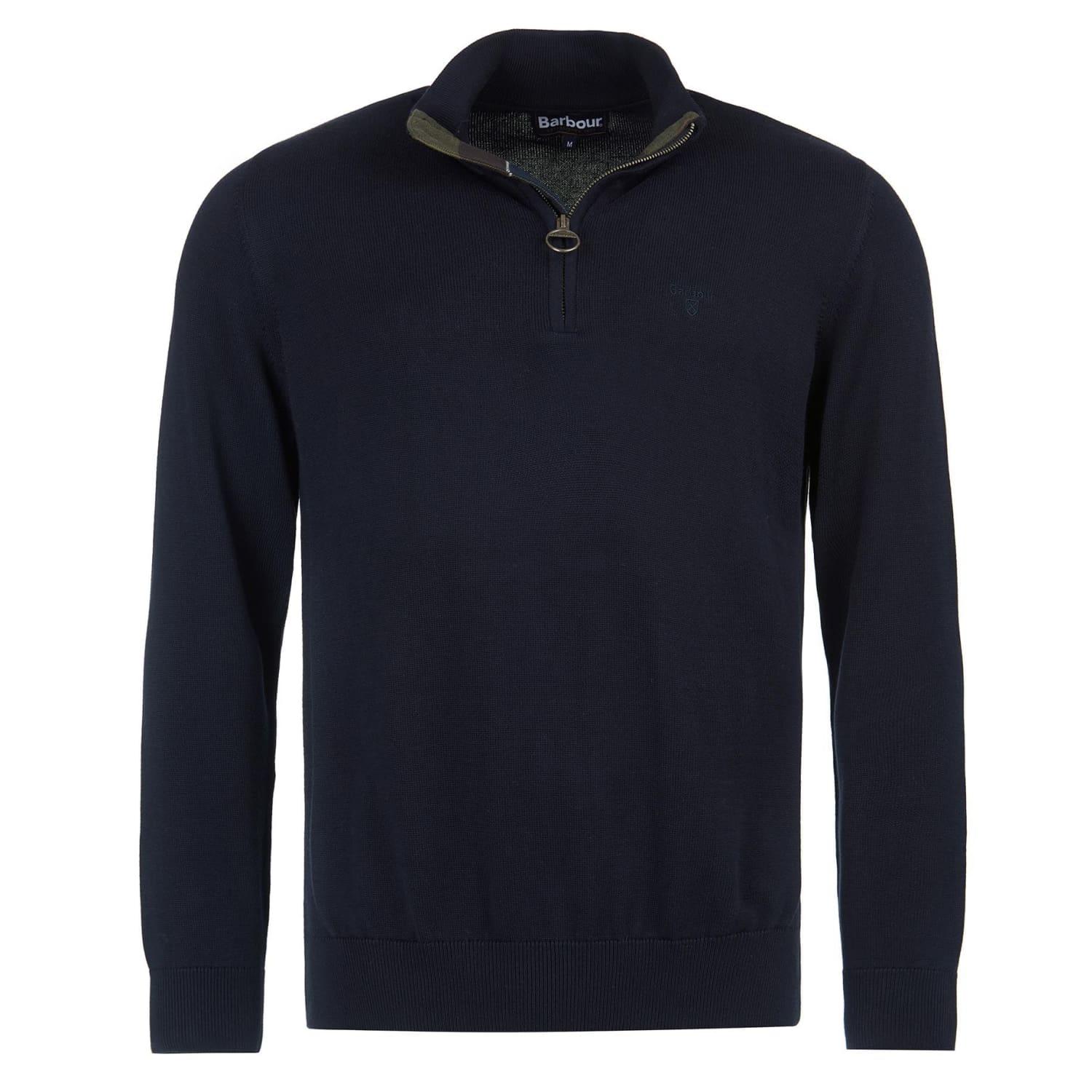 Barbour Cotton Half Zip Sweater in Blue for Men | Lyst