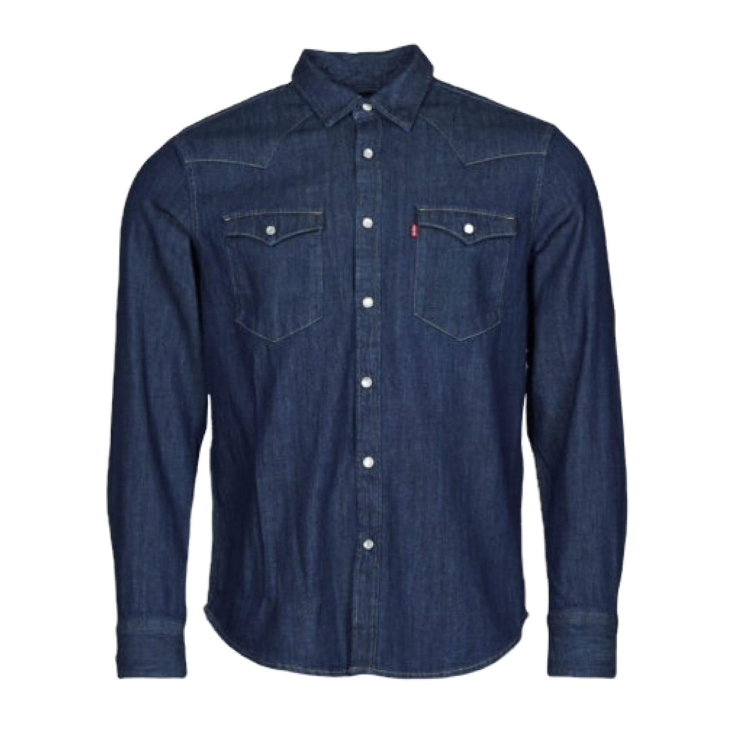Levi's Denim Camicia Western Essential Uomo Red Cast Rinse Marbled in Blue  for Men | Lyst