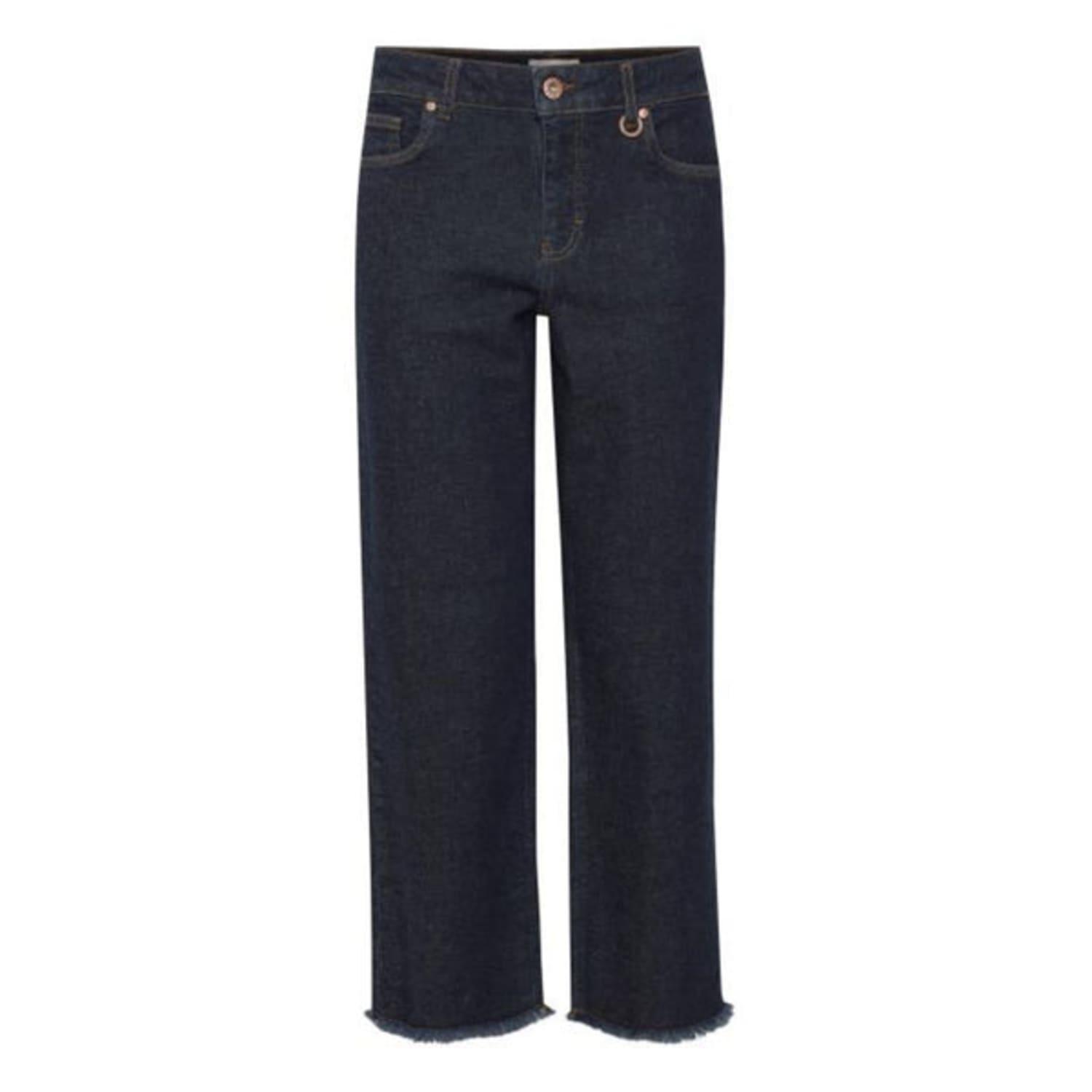 Pulz Jeans Un Washed Denim Emma Regular Crop Wide Leg Jeans in Blue | Lyst