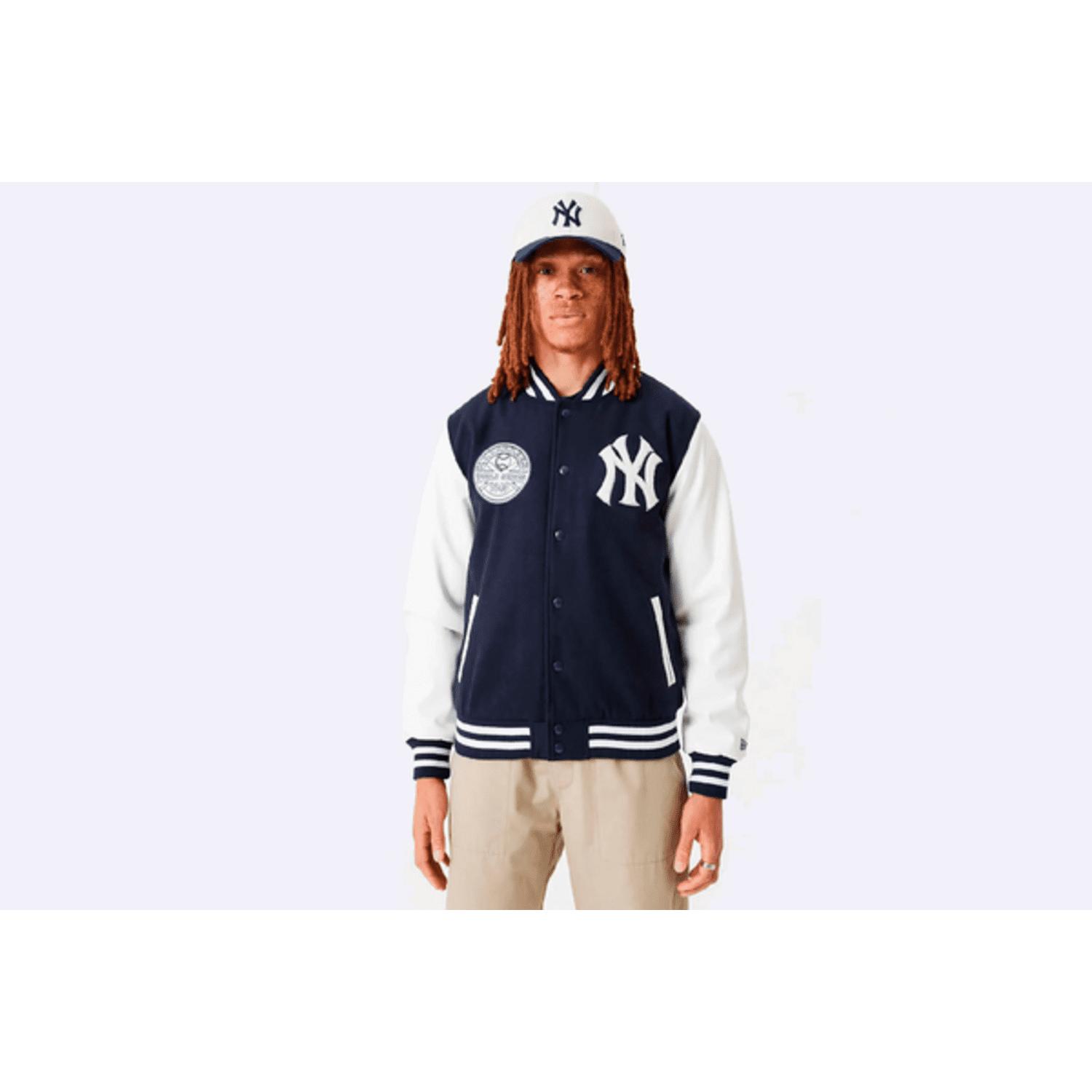 Bomber Jackets New Era New York Yankees Heritage Varsity Jacket Dark Blue/  White