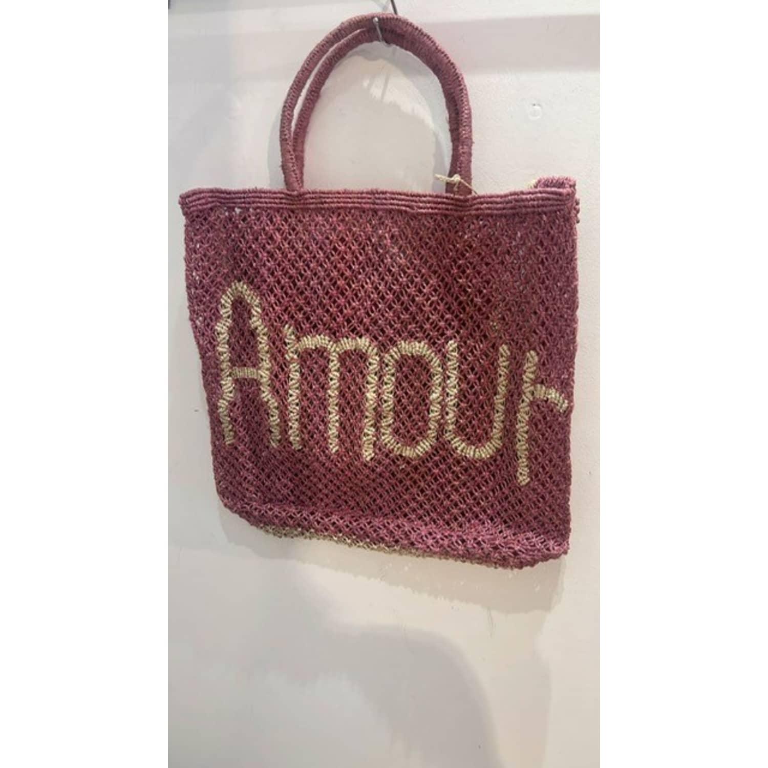 The Jacksons Large Amour Jute Bag Lilac/natural | Lyst