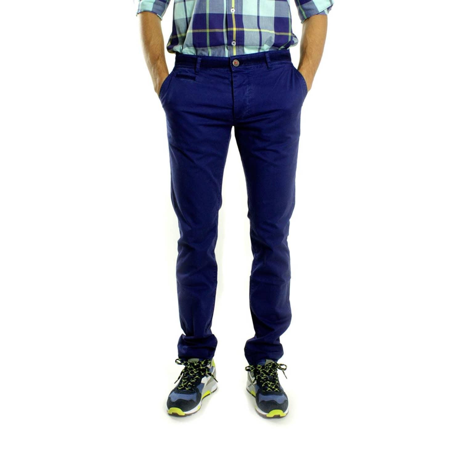 Altonadock Marine Blue Cotton Slim Pant for Men | Lyst