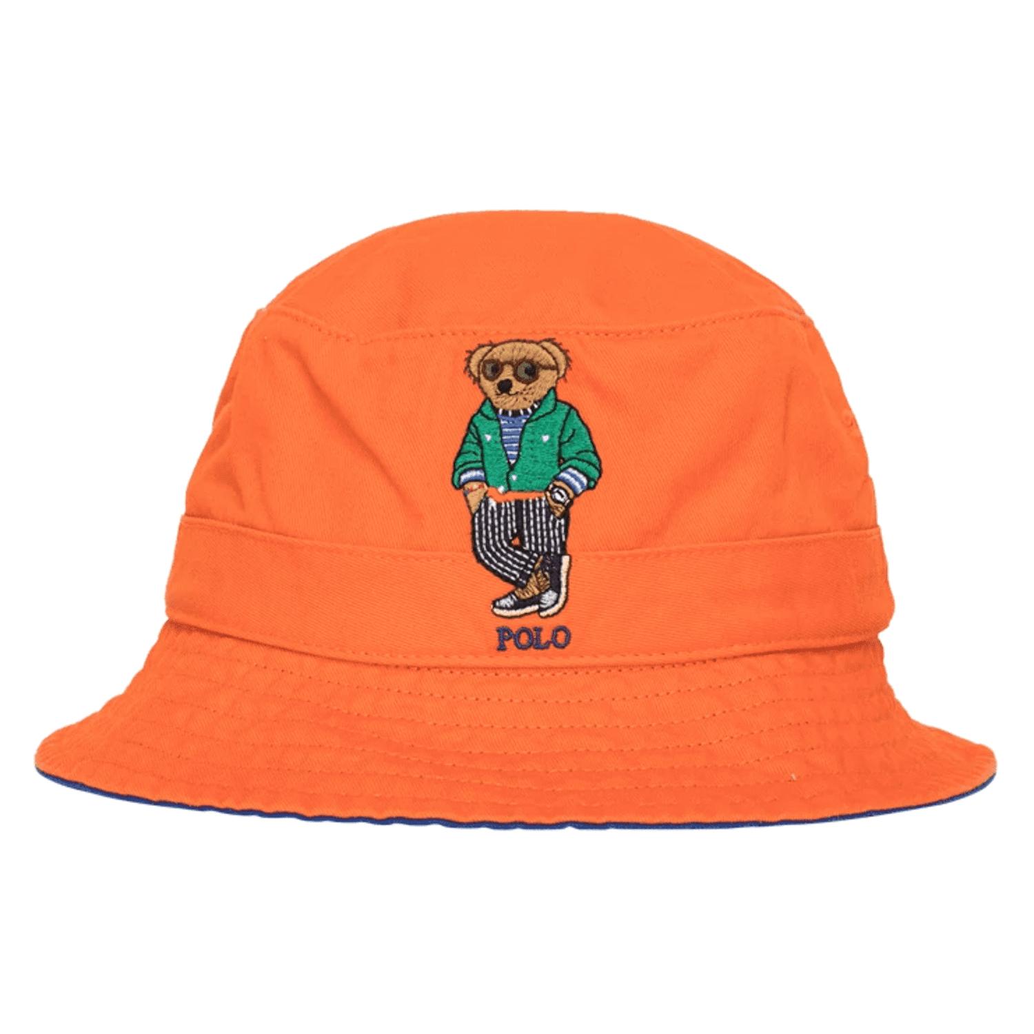 Polo Ralph Lauren Bear Chino Embroidered Bucket Hat Orange for Men | Lyst