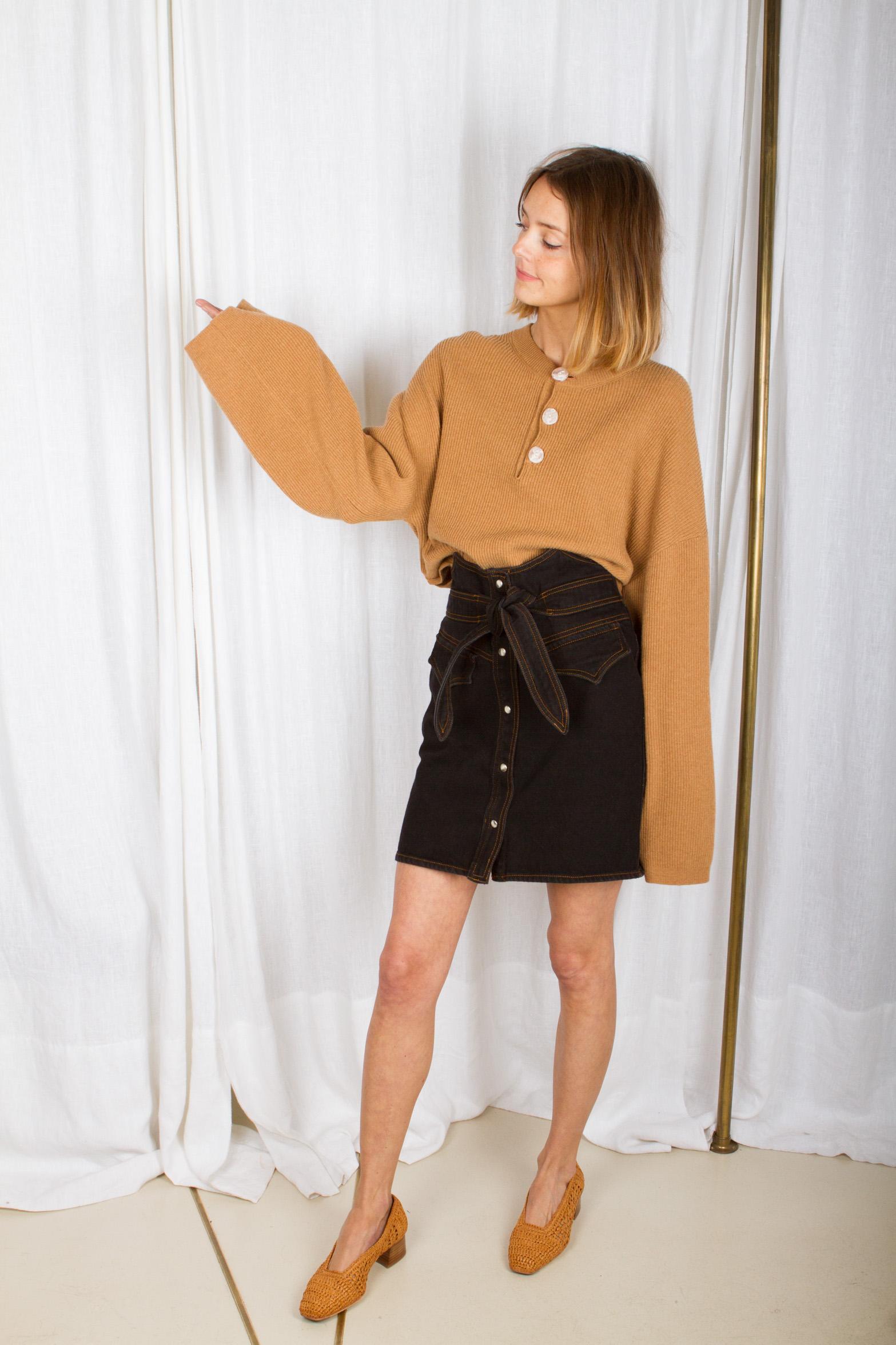 nanushka denim skirt