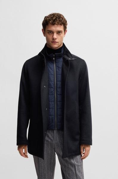 BOSS H Coxtan 234 Relaxed Fit Coat in Black for Men Lyst UK