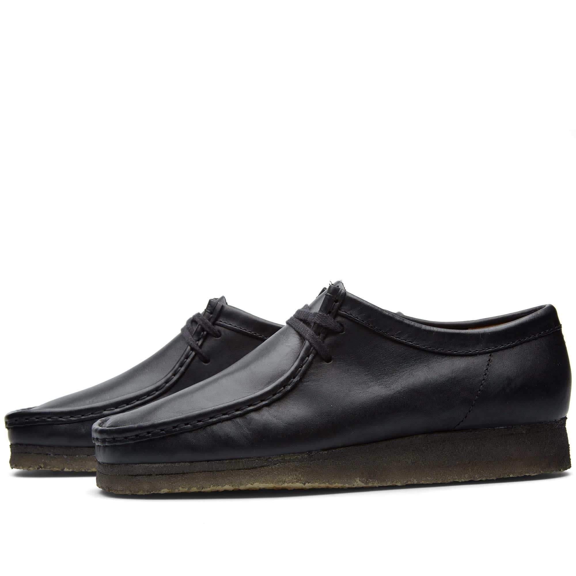 wallabee shoes black leather