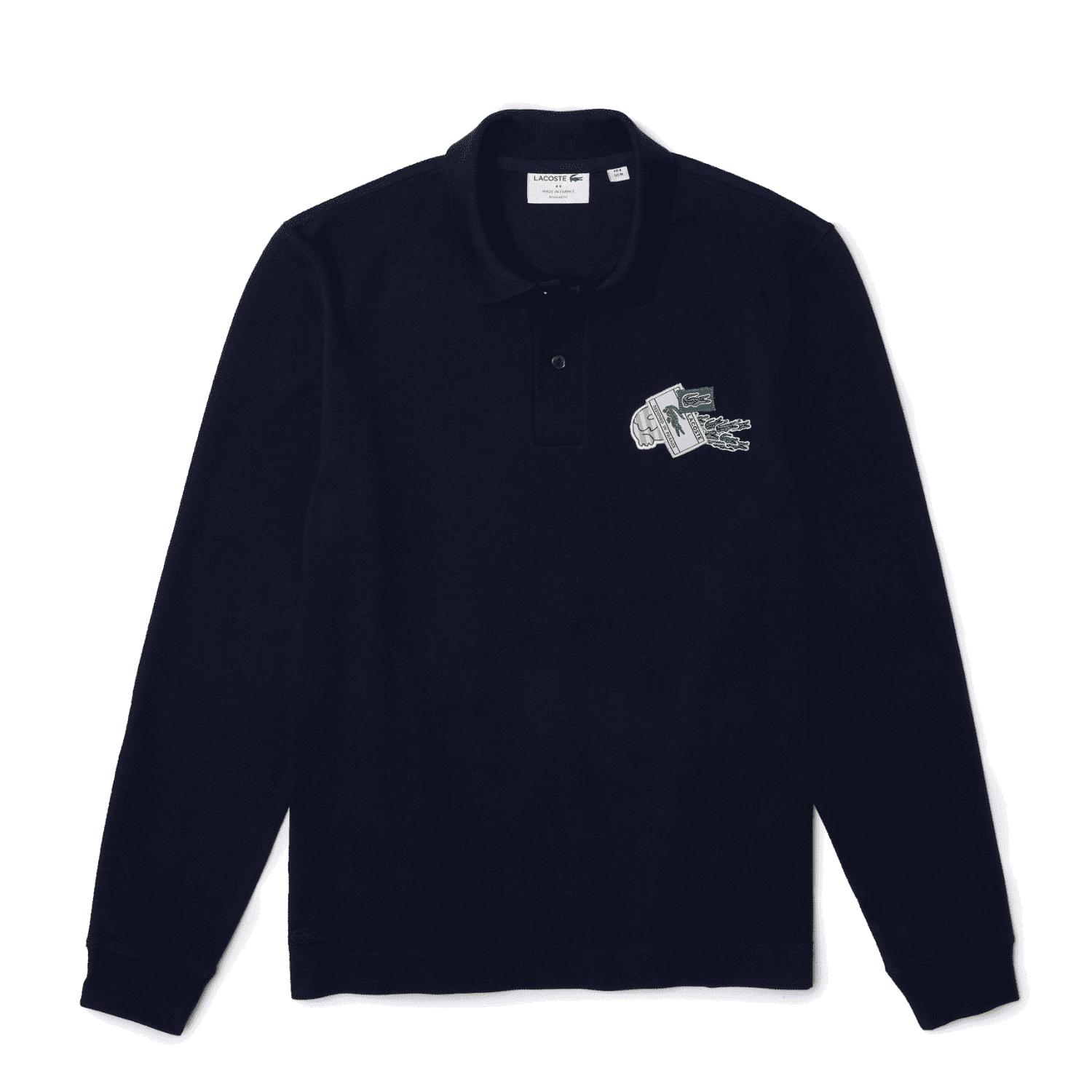 Lacoste Holiday Long Sleeved Polo Crocodile Badge Dark in Blue for Men | Lyst