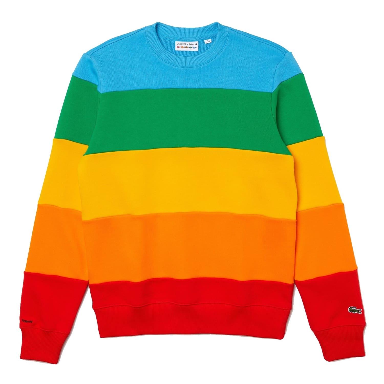 Lacoste Polaroid Colour Striped Fleece Sweatshirt Multicolour for Men | Lyst