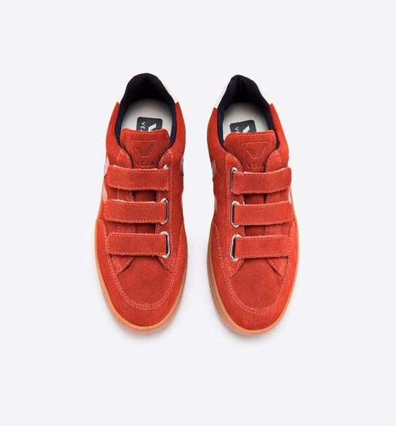 Veja V 12 Rust Red Velcro Suede Rouille Sneakers | Lyst