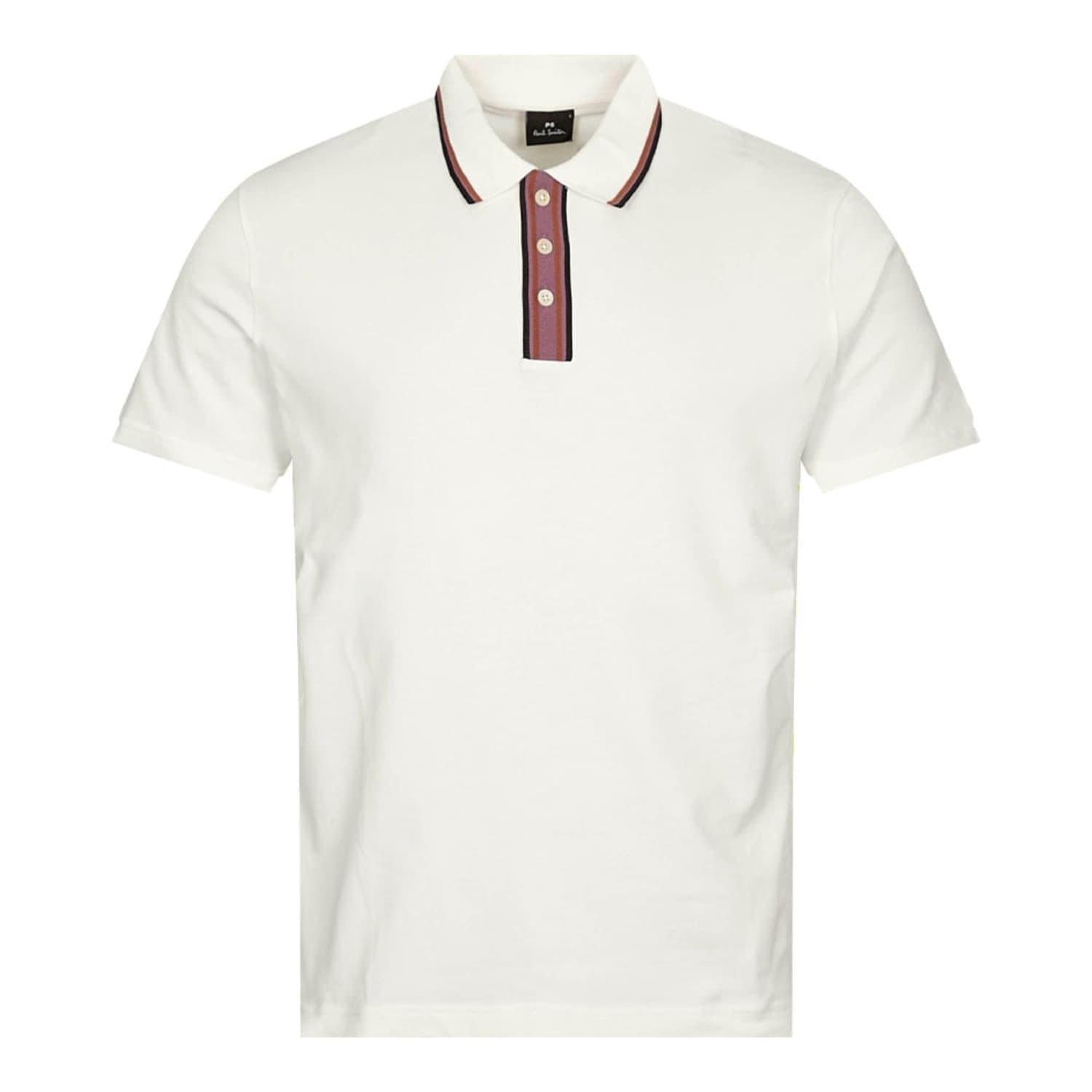 Paul Smith White Stripe Placket Polo Shirt for Men | Lyst