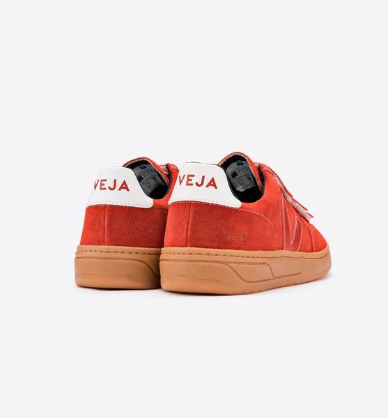 Veja V 12 Rust Red Velcro Suede Rouille Sneakers | Lyst