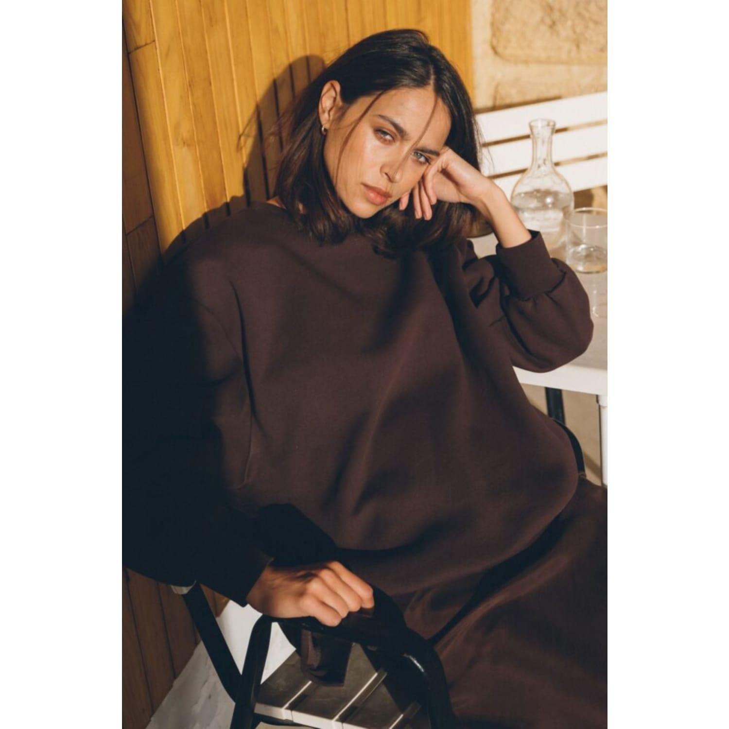 AME ANTWERP Ulla Oversized Sweatshirt Chocolate Brown | Lyst