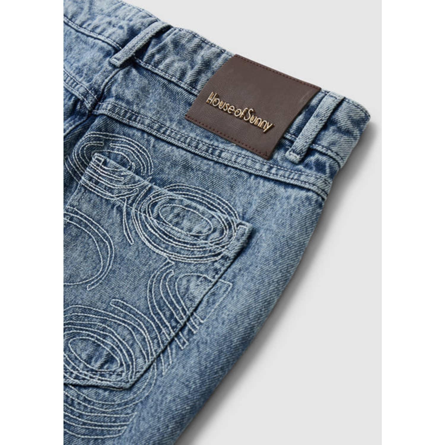 House Of Sunny Blue Denim S Hockney Patched Loose Jeans | Lyst