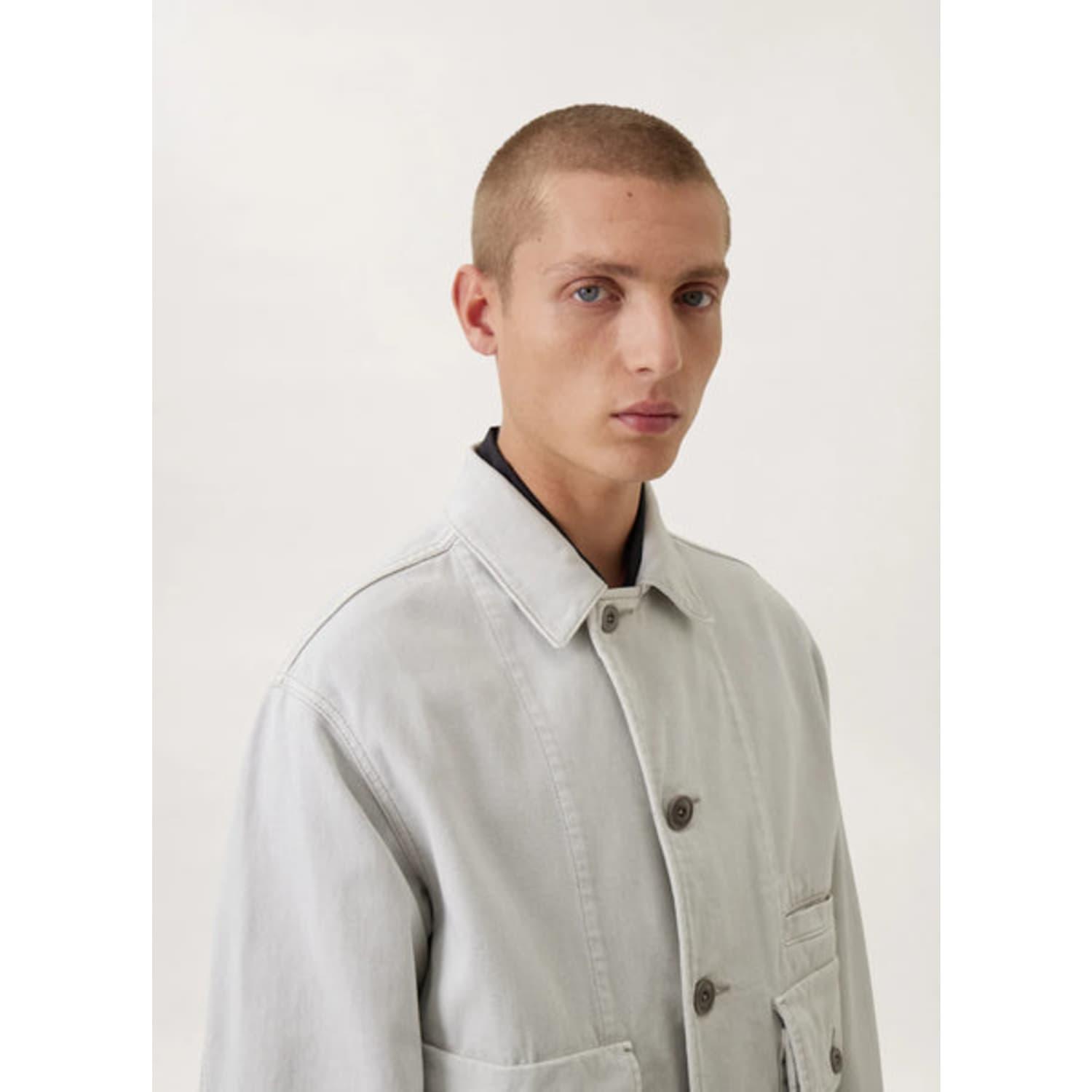 Lemaire Boxy Jacket Denim Snow Grey in Gray for Men | Lyst