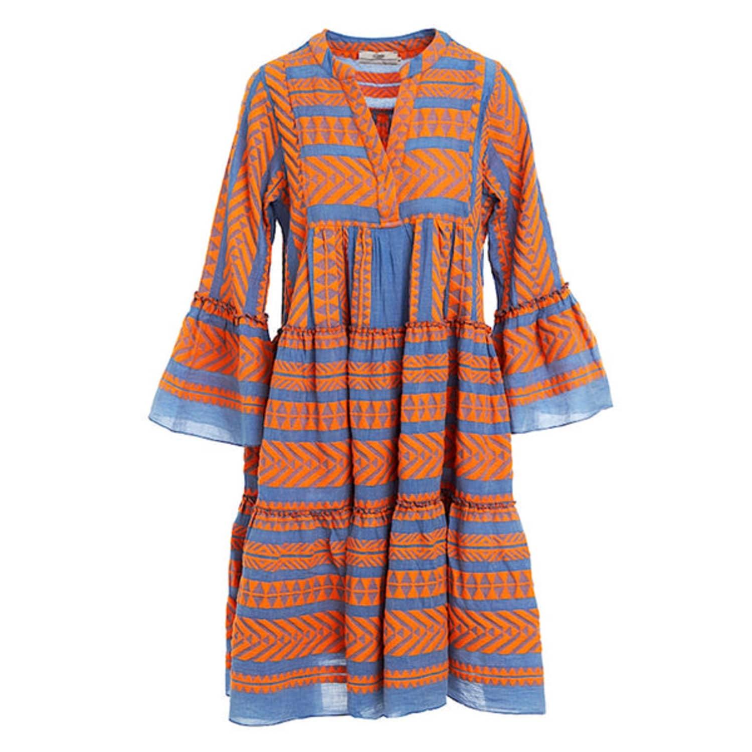 Devotion Twins Ella Midi Dress Blue Orange | Lyst
