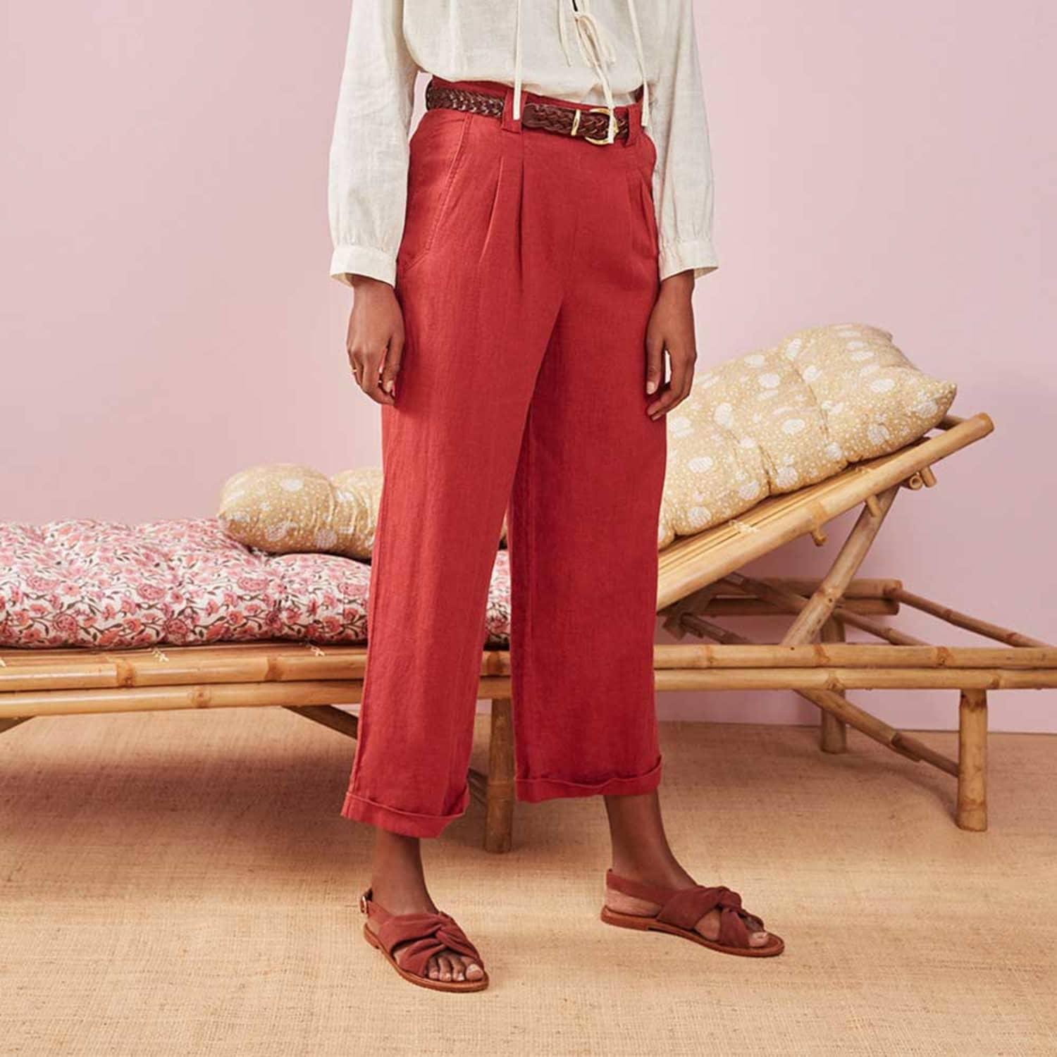 Des Petits Hauts Trousers Takumi Oud in Red | Lyst