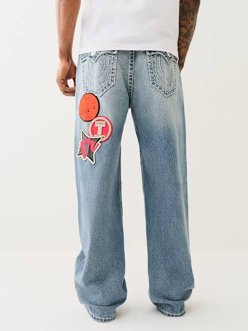 TRUE RELIGION Vinny Super T Patches Ultra Baggy Jean | Lyst