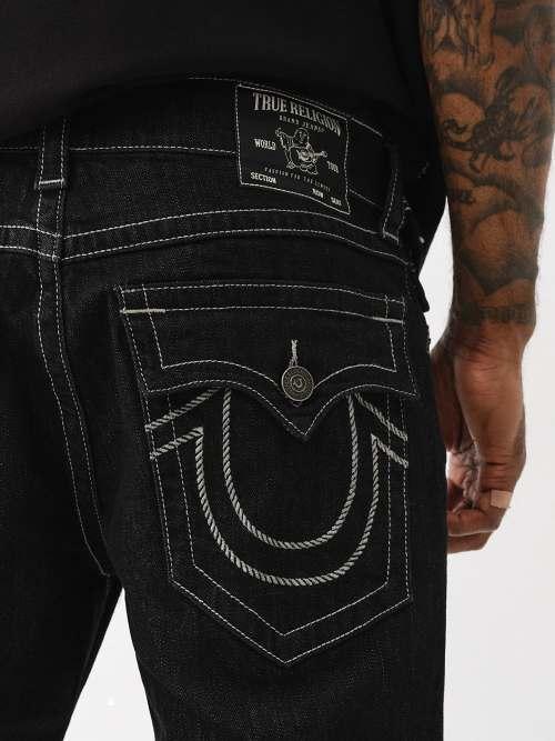 True Religion Ricky Sn Rope Logo Flap 1/2' Pants in Black