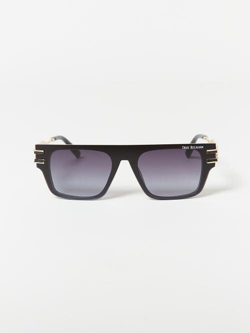 TRUE RELIGION ★【サングラス】FLAT TOP SHIELD SUNGLASSES New Original TRUE RELIGION Shield Sunglasses Black Acetate