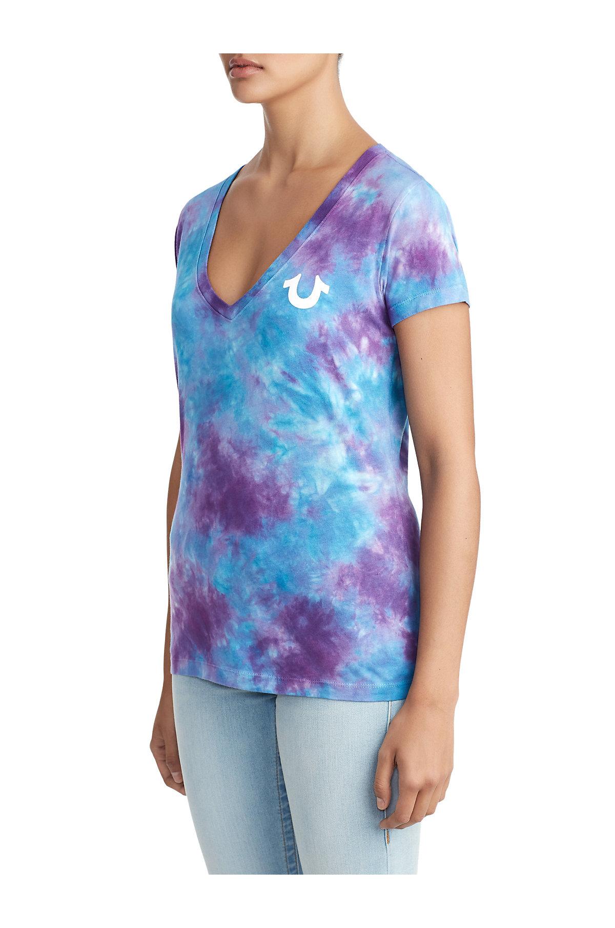 blue tie dye true religion shirt