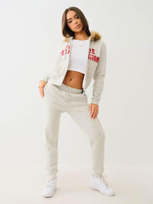 True Religion Classic Logo Zip Hoodie True Religion Fur Trim