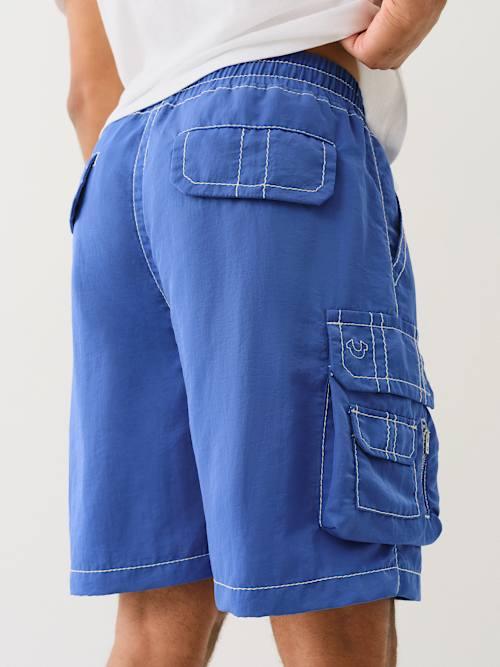 TRUE RELIGION Big T Nylon Cargo Short in Blue for Men Lyst