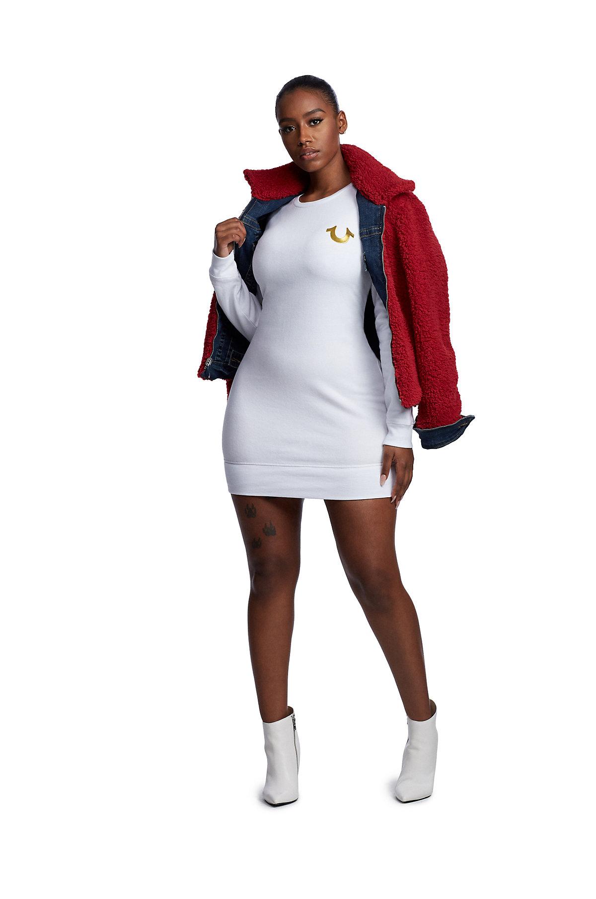 true religion sweatshirt dress