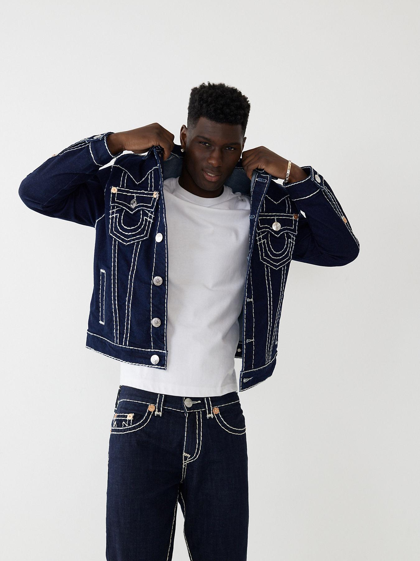 True Religion Jimmy Super T Stitch Denim Jacket in Blue for Men | Lyst