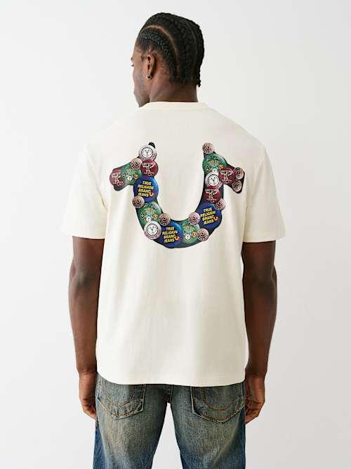 【TRUE RELIGION】★Tシャツ★ LOGO PINS HEAVYWEIGHT TEE True Religion Logo Pins Heavyweight T-shirt in White for Men