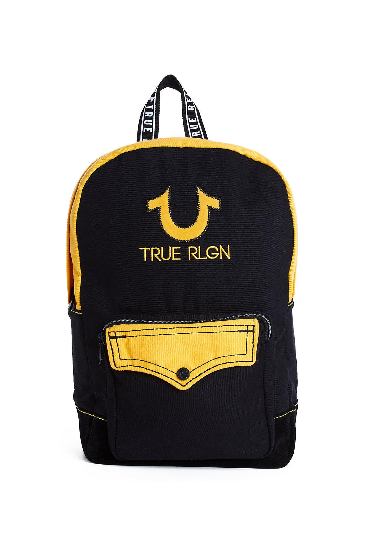 true religion backpack black and gold