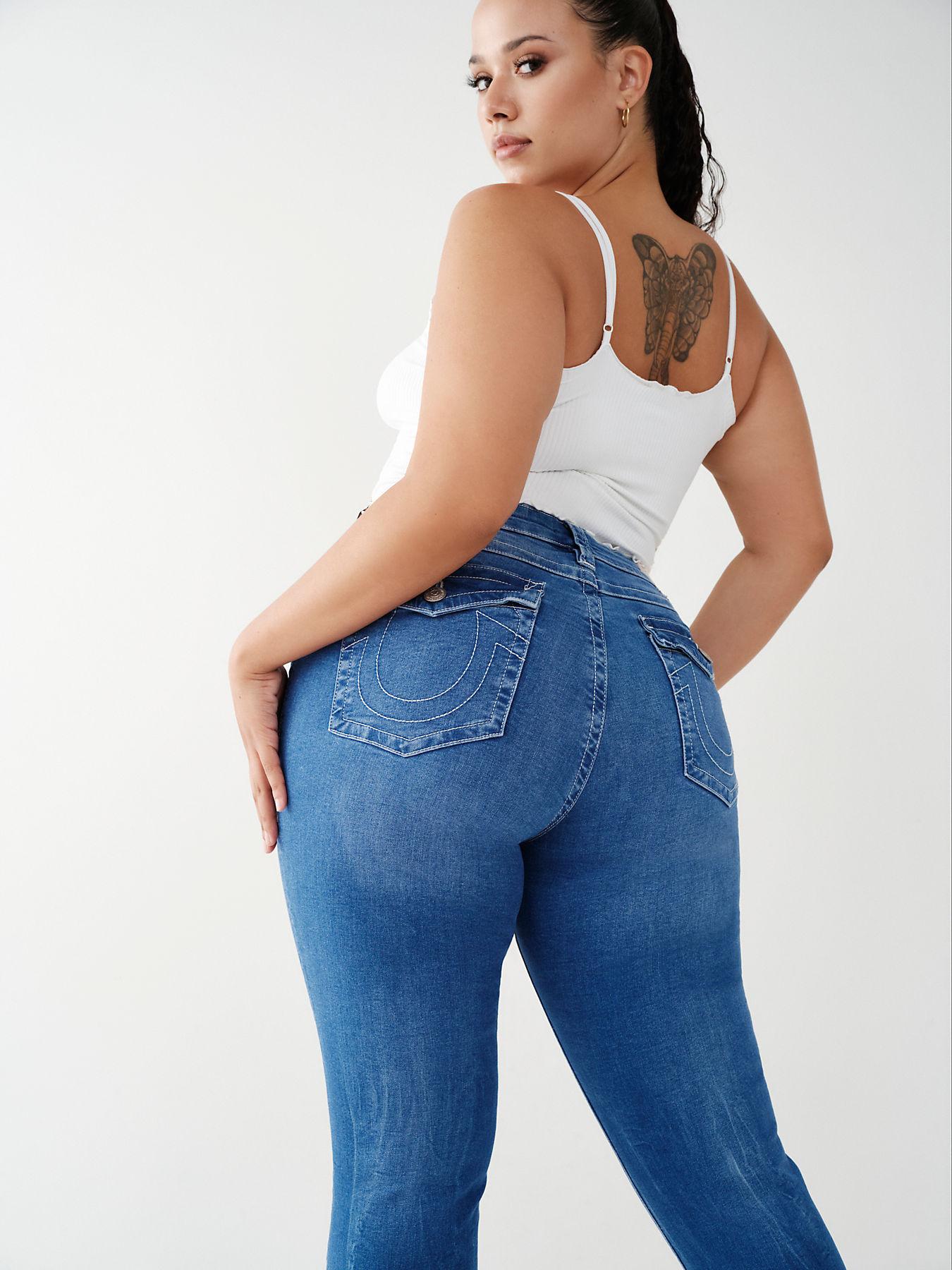 True Religion Jennie Curvy Skinny Crop Jean in Blue | Lyst
