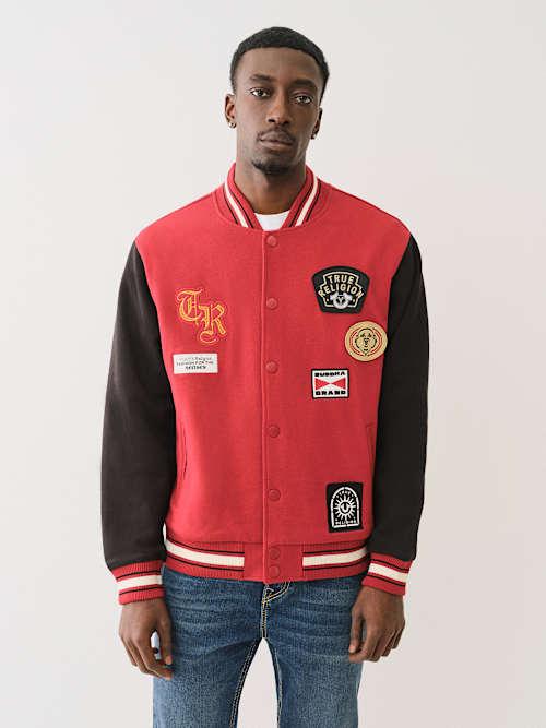 True Religion クロップド バーシティジャケット TRUE RELIGION CRACKLE ZIP UP HOODIE – BLUE CITY NYC